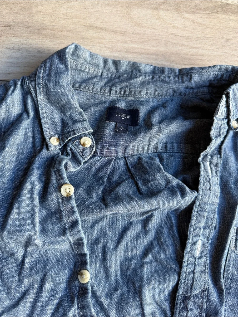 J. Crew Men's Lightweight Denim Button-Down Shirt - Blue